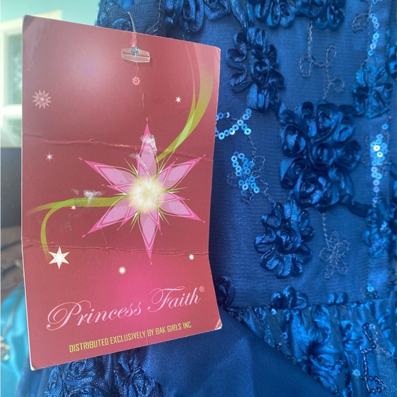 NWT Girls sz 16 AMERICAN PRINCESS DRESS SEQUIN SOUTACHE SAPPHIRE tie back - Picture 10 of 16